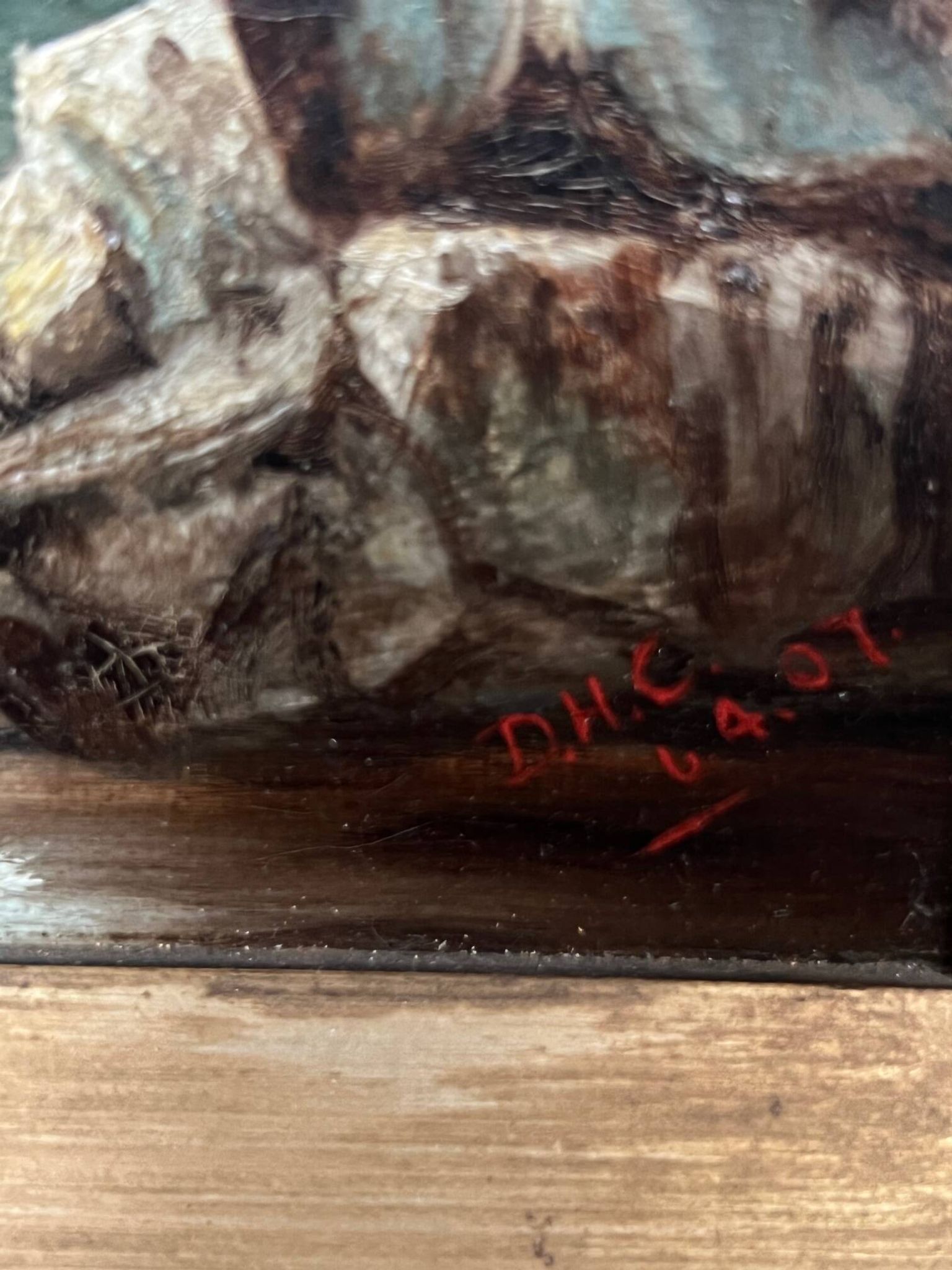 Painting "Ancient landscape". Oil on canvas.