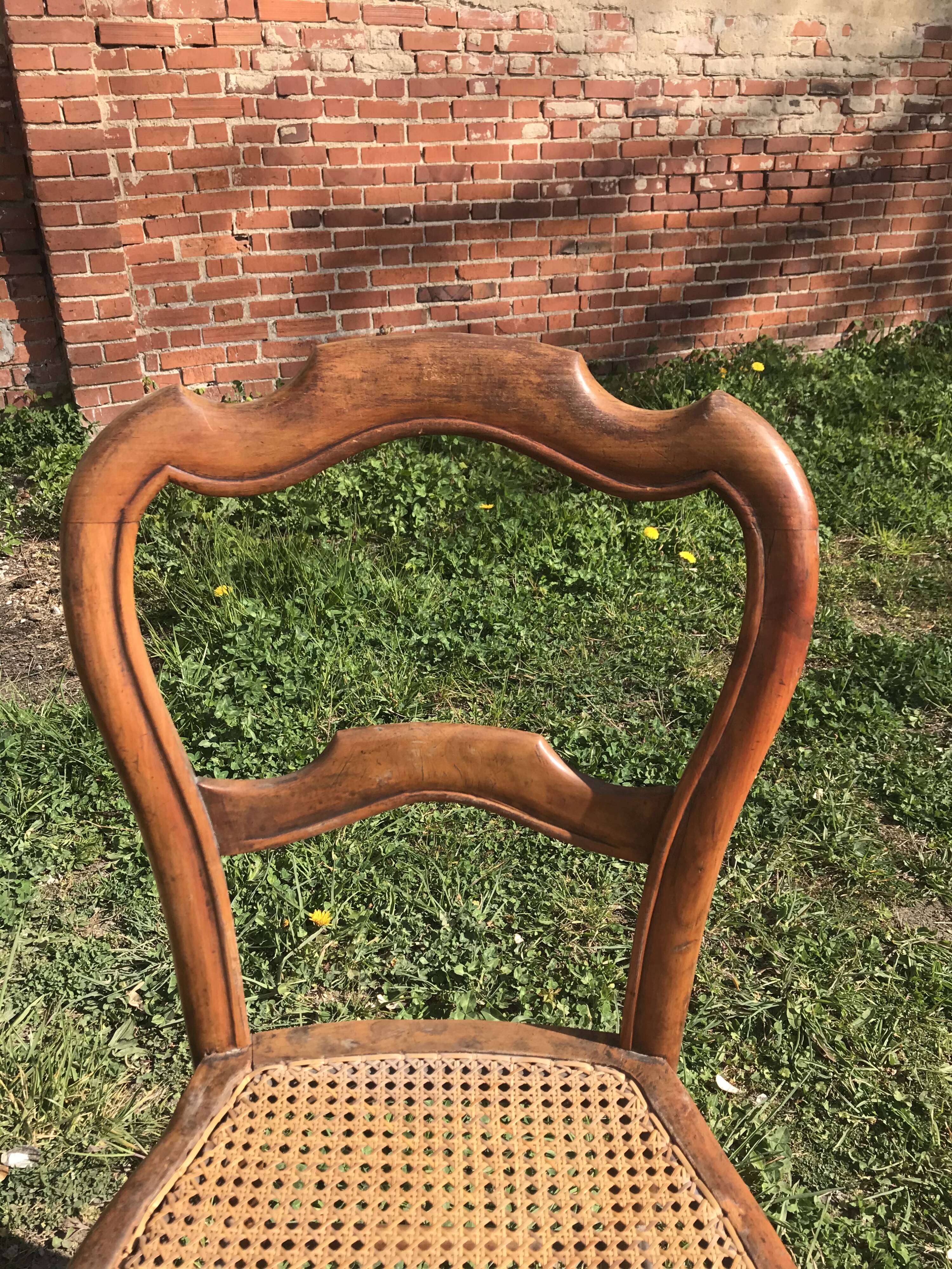 Suite of 8 Louis Philippe canne chairs