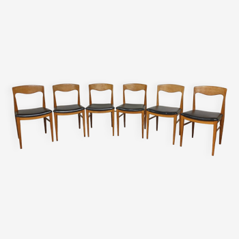 Suite de 6 chaises scandinaves teck Mid-Century