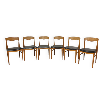 Suite de 6 chaises scandinaves teck Mid-Century
