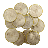 12 coasters in mother-of-pearl and vintage brass