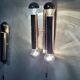 Mid century pair of Italian 4-light brass wall lamps, 1960s