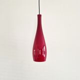 Red glass 'Bang' pendant lamp by Jacob E. Bang for Fog & Mørup, Denmark 1960's