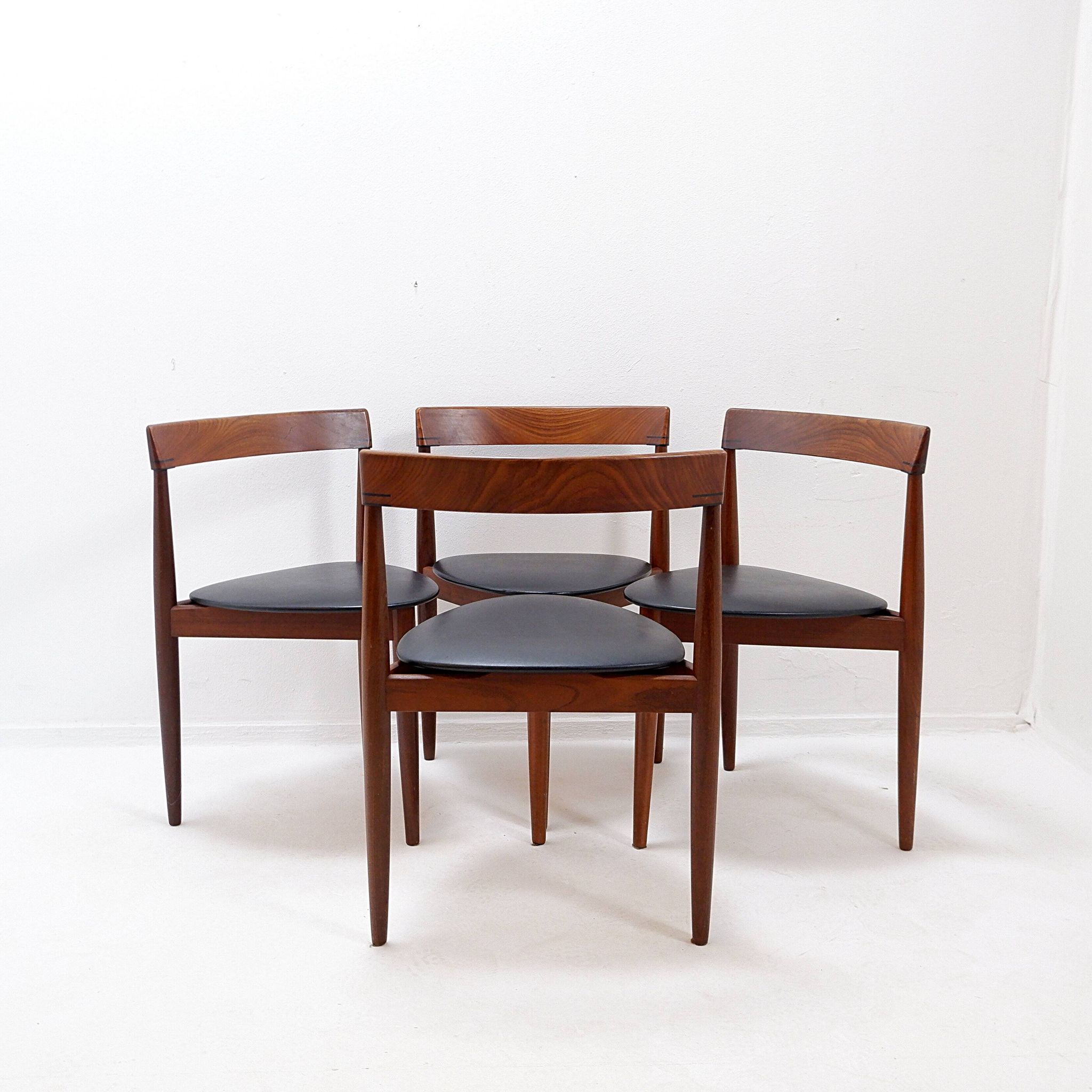Set of 4 "Roundette" teak chairs by Hans Olsen for Frem Røjle, 1950s