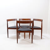 Set of 4 "Roundette" teak chairs by Hans Olsen for Frem Røjle, 1950s
