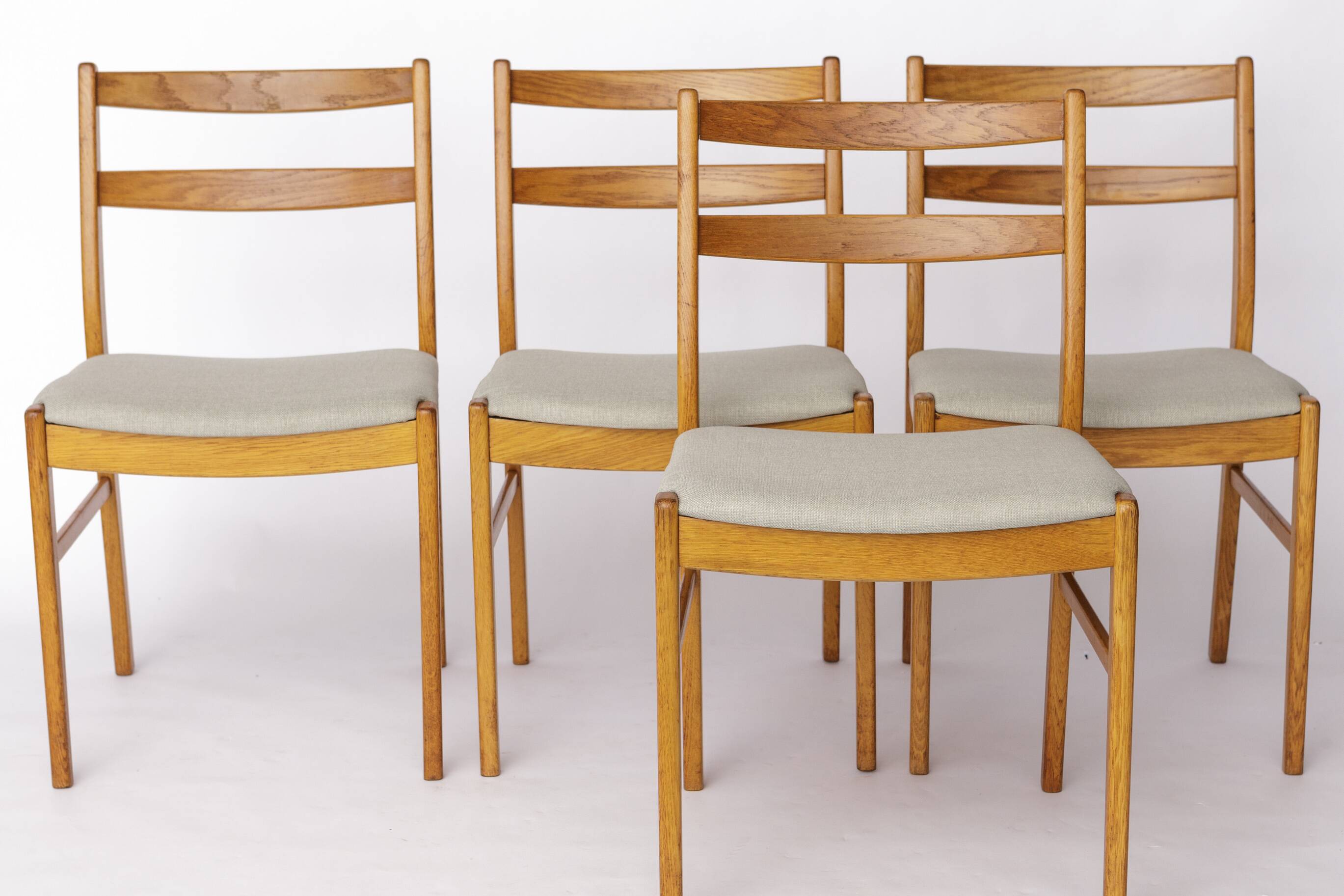 Set of 4 Vintage Oak Dining Chairs, 1960s Swedish Design by Alb Johansson