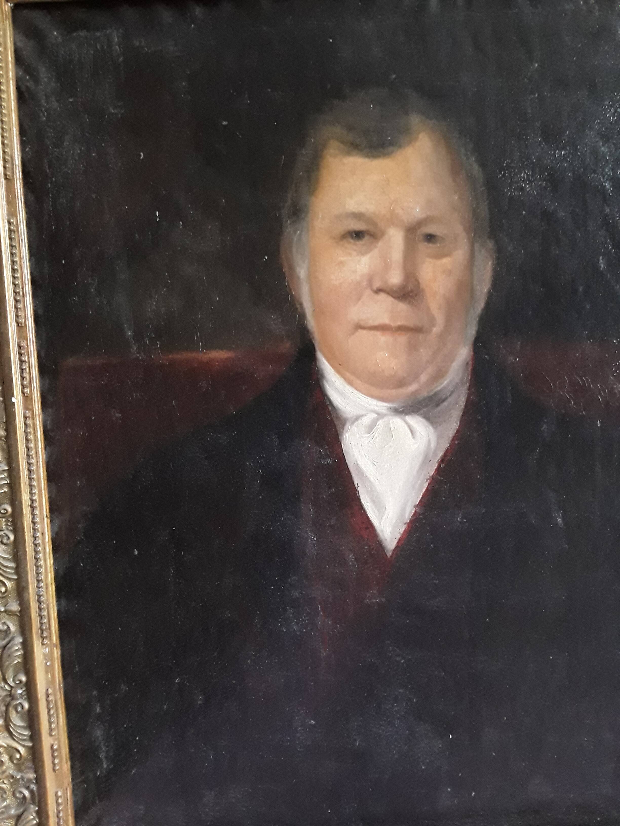 Large oil on canvas notable man 19th century