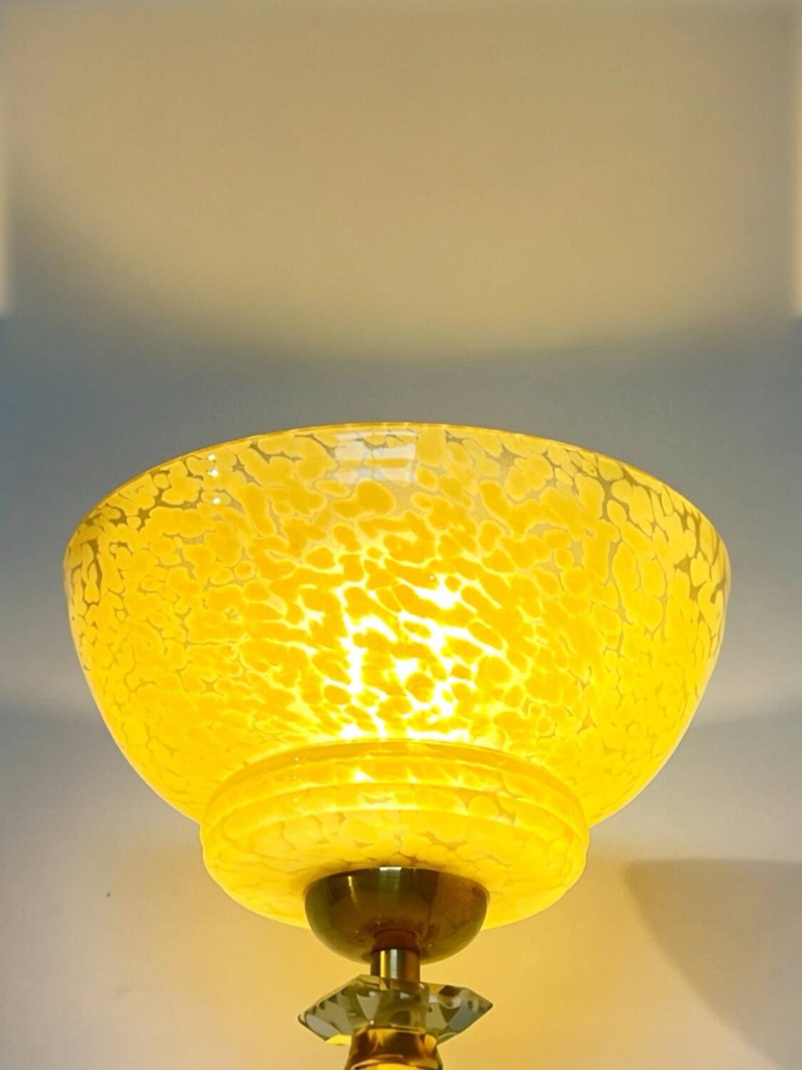 Vintage Clichy glass globe table lamp