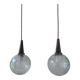 Pair of vintage textured glass pendants