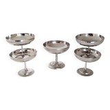 Ice cream or sorbet cups, set of 5, in 18/10 stainless steel (ref 18)