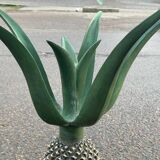 Art Deco pineapple side table in brass and iron, attributed to Maison Jansen, 1972