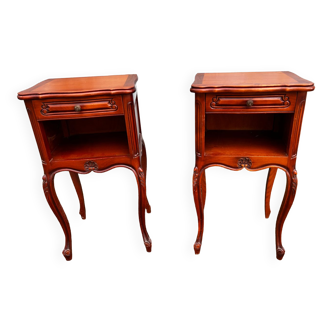 Pair of cherry bedside tables