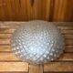 Old molded glass ceiling light + vintage white metal support