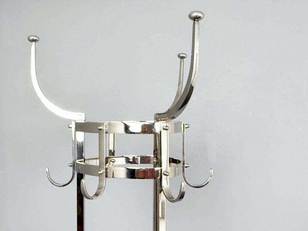 Nymphenburg coat stand in nickel-plated brass by Otto Blümel for ClassiCon, Germany, 1990s