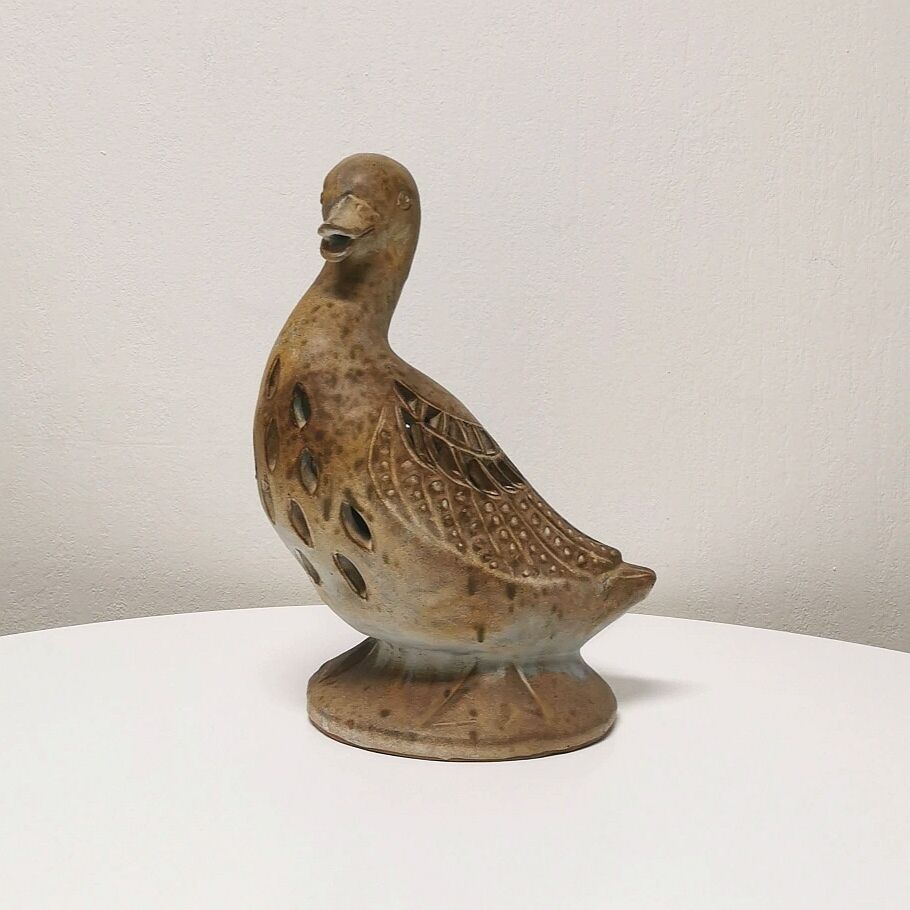 Ceramic duck lamp, Agnès Escala, 1960