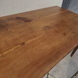 Table de Ferme rustique en merisier massif 19éme - 1m91.5