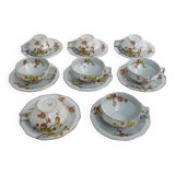 Sakura Art Deco Set of 8 Cups & Saucers