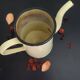 Vintage Yellow Enameled Sheet Metal Coffee Pot