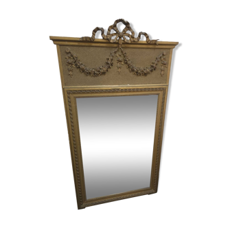 Miroir trumeau patiné doré