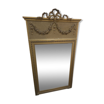 Gilded patinated trumeau mirror