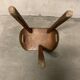 Vintage Wooden Brutalist Tripod Stool
