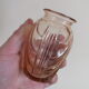 Set of 6 bulb or hyacinth vases in pink molded glass