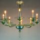 Green Murano glass Venetian chandelier, Venini, circa 1920