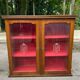 Basque Spanish wooden display cabinet buffet with 2 glass panels