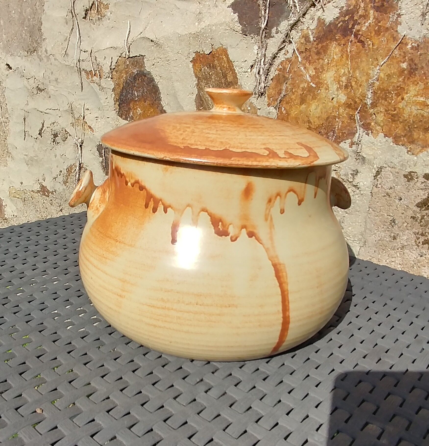 Soup bowl/table bin Vieux Grès de Vallauris F.P.P. Vintage