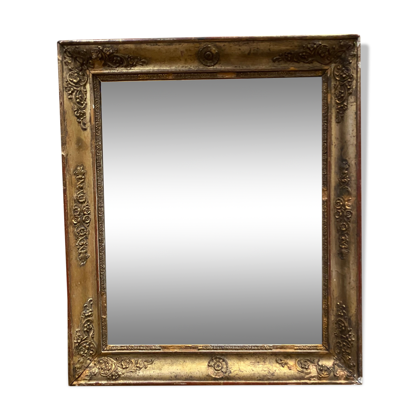 Antique gilded wood mirror