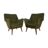 Pair of Italian velvet armchairs 50s