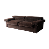Sofa "Erasmo" by Tobia Scarpa for B&B Italia, Brown Ribbed Velvet, 1970's