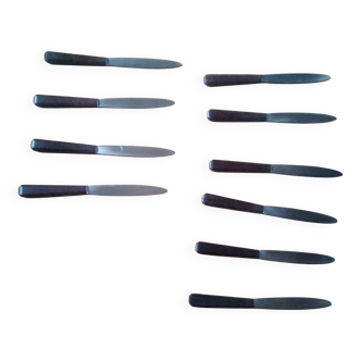 lot of 10 old bakelite and stainless steel knives from the 60s in good condition