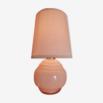 Art Deco pink glass lamp