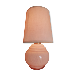 Lampe art déco en verre rose