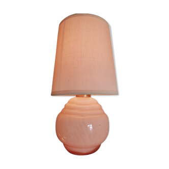 Art Deco pink glass lamp