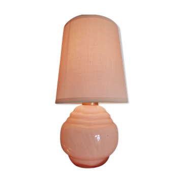 Art Deco pink glass lamp