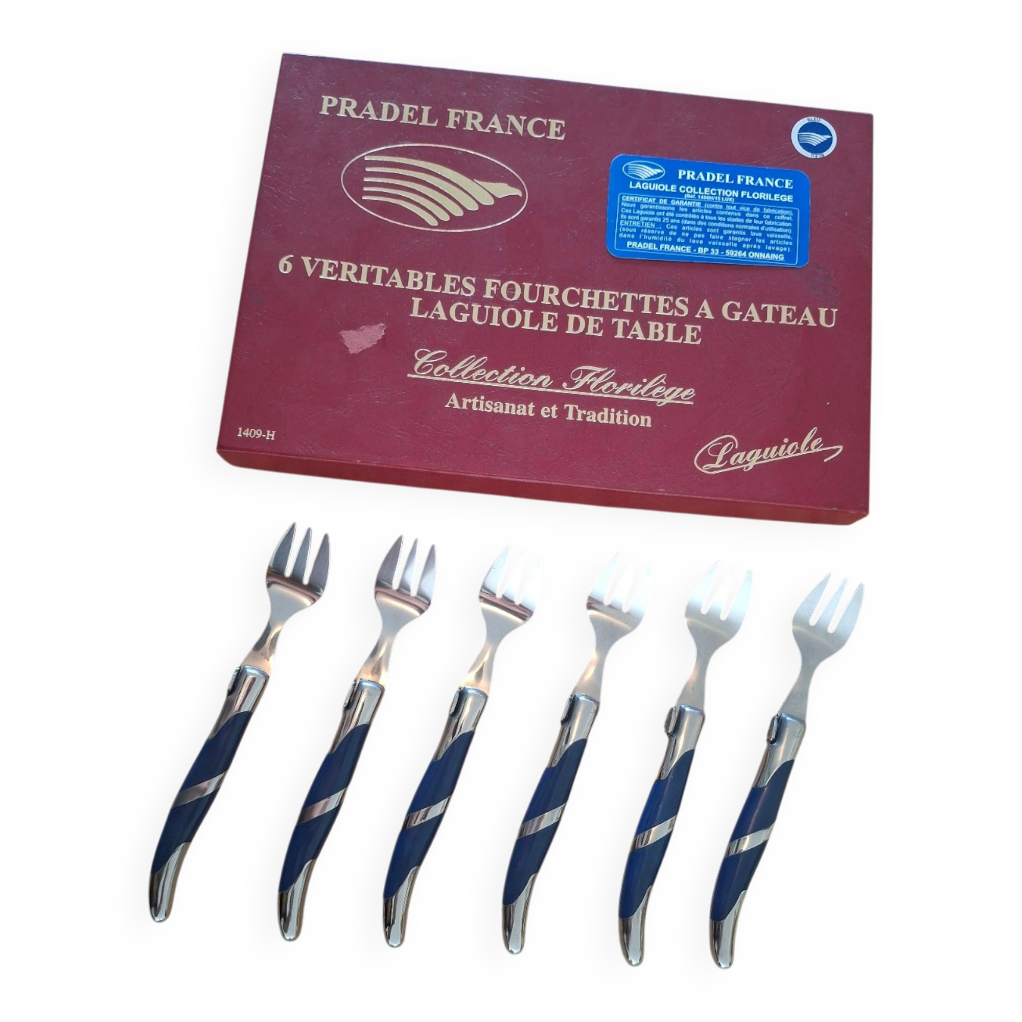 Set of 6 cake forks Laguiole – Pradel France – Collection F