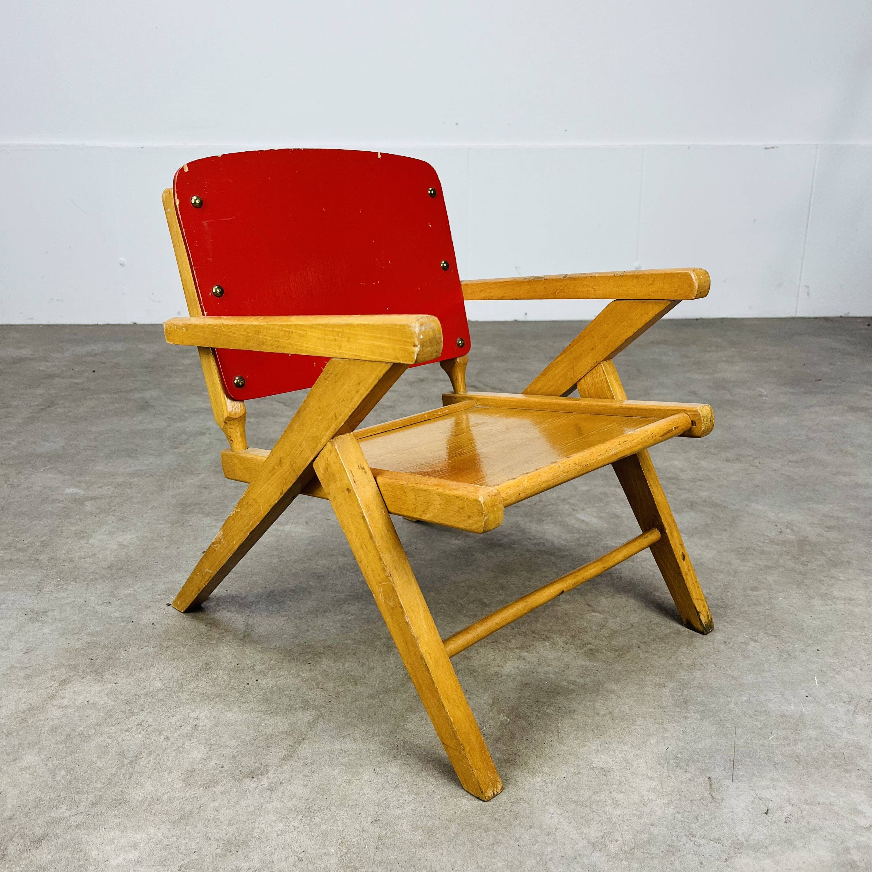 60s wooden children's armchair