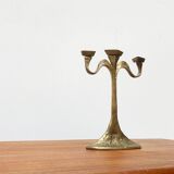 Vintage Brutalist Bronze Candle Holder