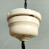 Art Deco opaline ball suspension with porcelain fastener