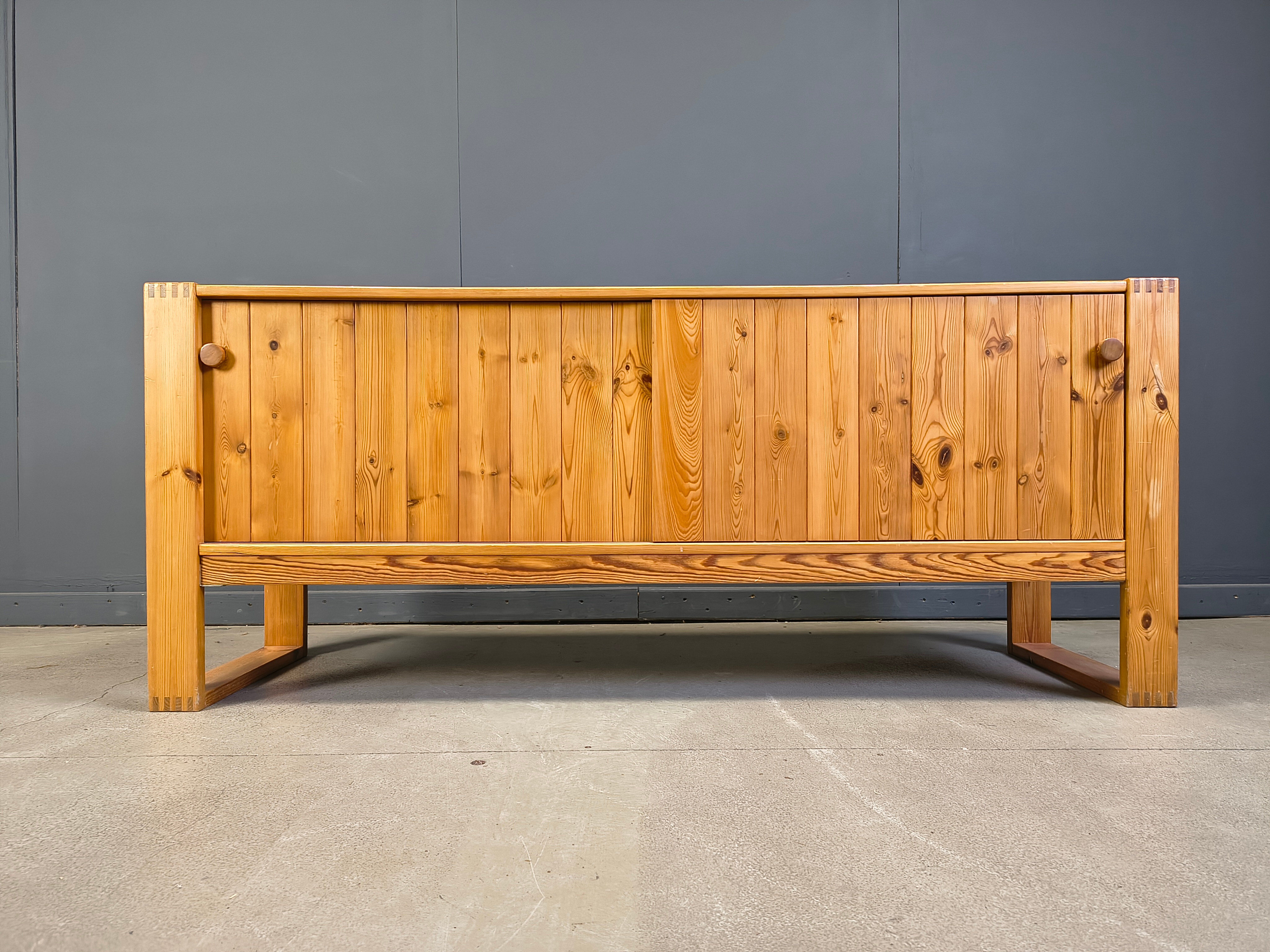 Scandinavian pine wood sideboard, 1960s