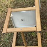 Chaise Gautier en plastique thermomoulé blanche et bois