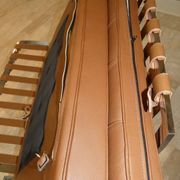 Steel and leather chair in the style of Knoll, 1980s.
