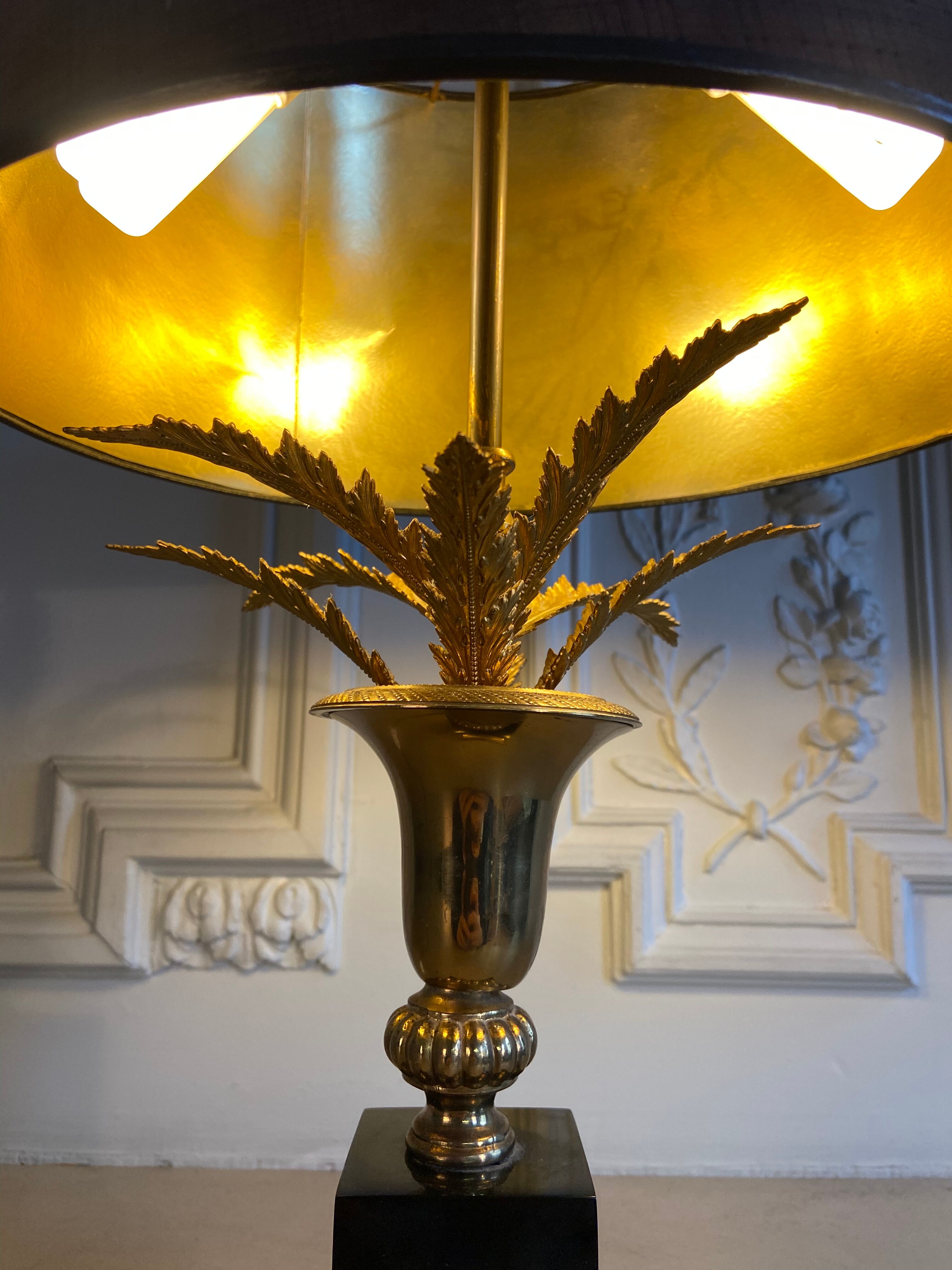 Brass Baker Lamp, Epis / Fern, Belgium, 1970