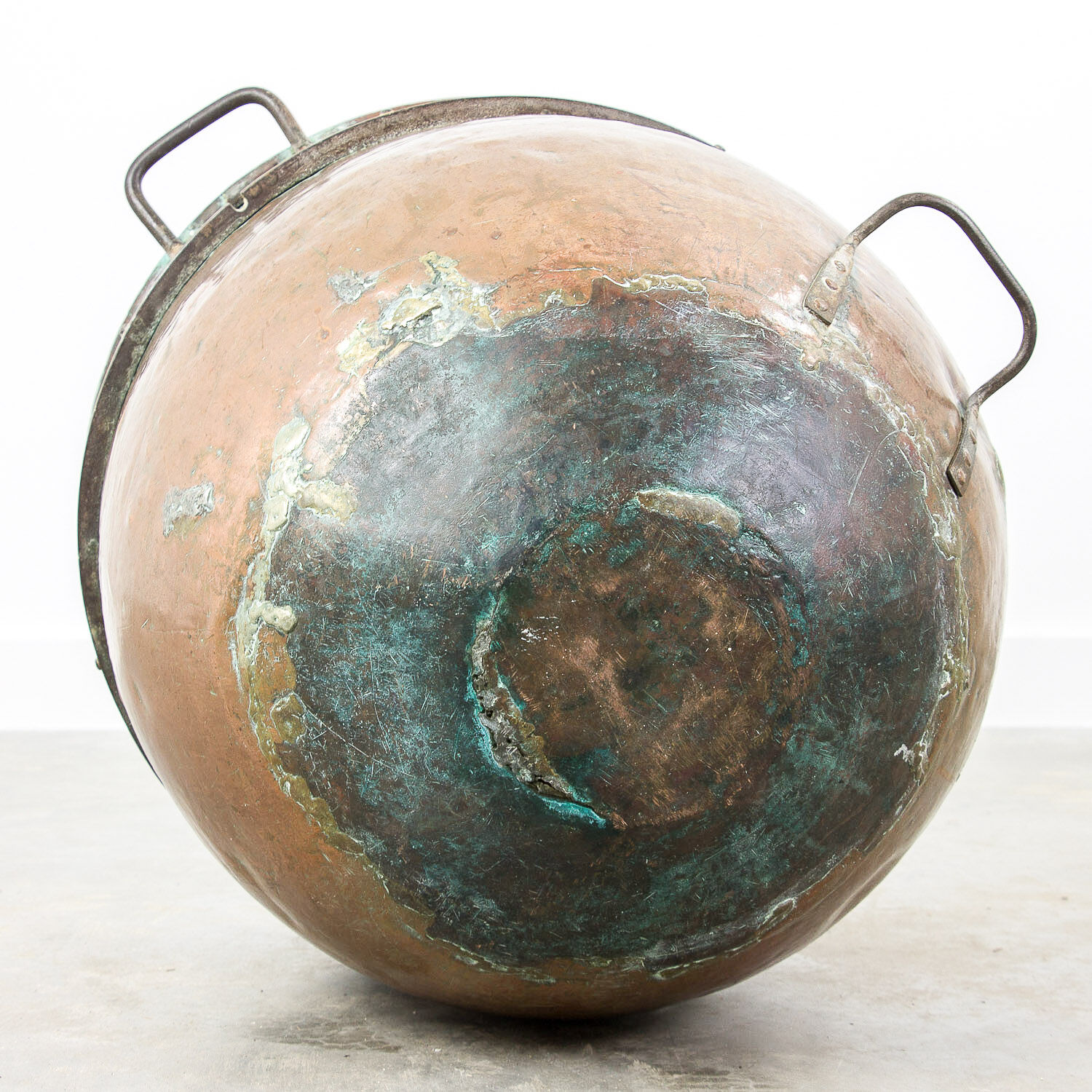 Antique copper caramel pot