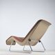 Fauteuil lounge Space Age en cuir avec base chromée, années 1970