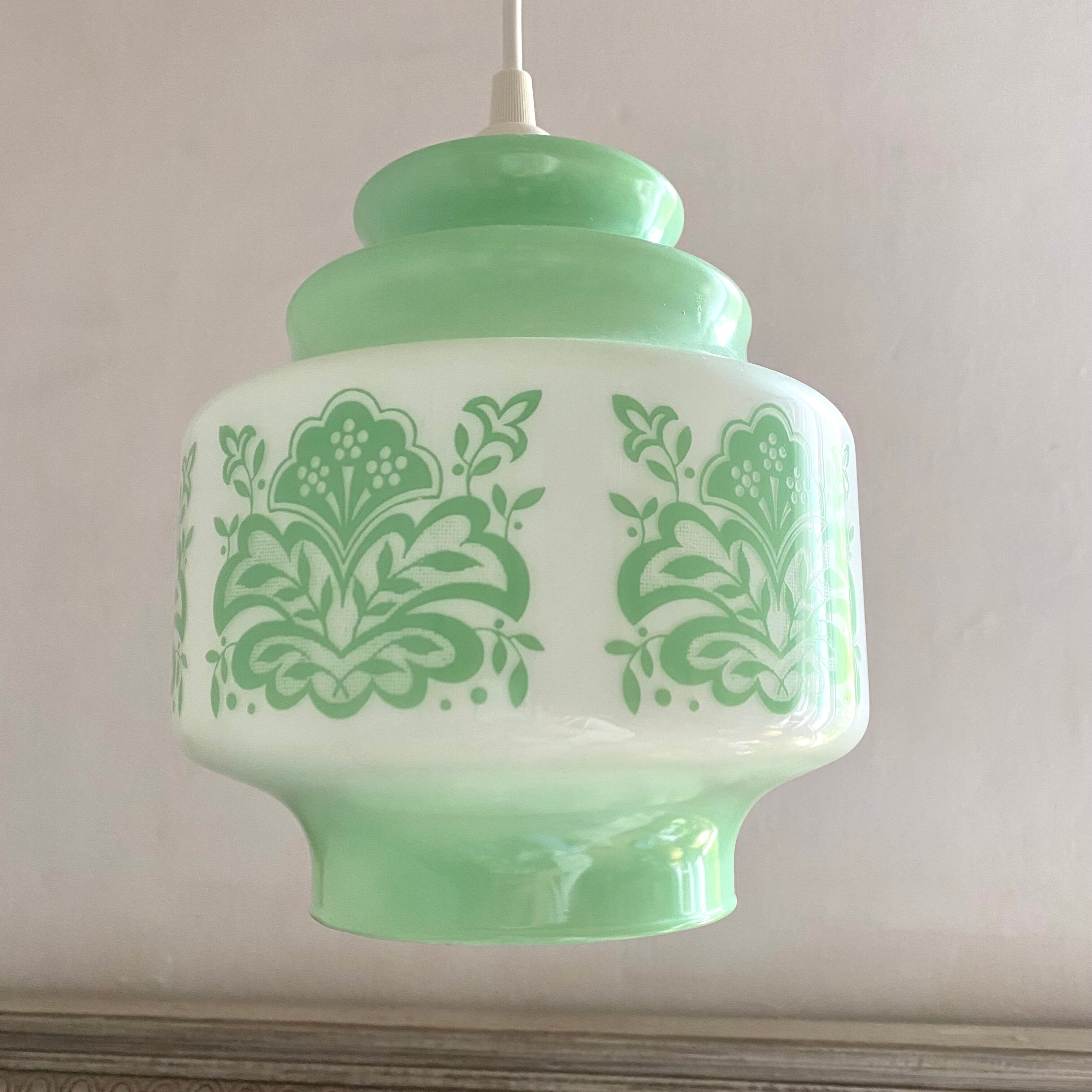 Vintage opaline pendant lamps