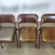 Rare suite de 3 chaises Samsonite 1977 assise marron
