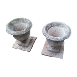 Pair of Medici basins from the 40s - 50s. Garden decoration.